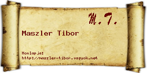 Maszler Tibor névjegykártya